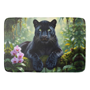 Tapis De Bain Panthère noire dans la jungle