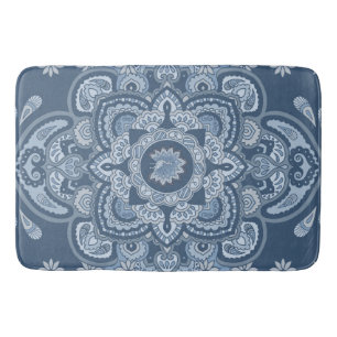 Tapis De Bain Paon persan bleu