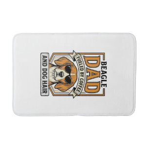 Tapis De Bain Papa Beagle alimenté par le café et le maillot de