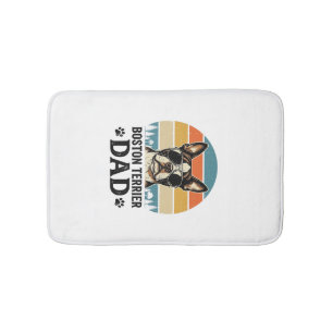 Tapis De Bain Papa Boston Terrier Conception de chien vintage_1