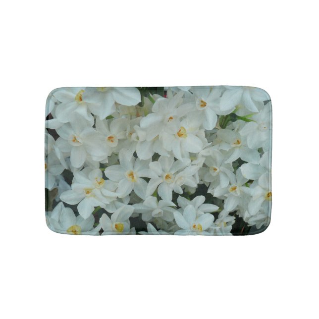 Tapis De Bain Paperwhite Narcissus Fleurs blanches délicates (Devant)