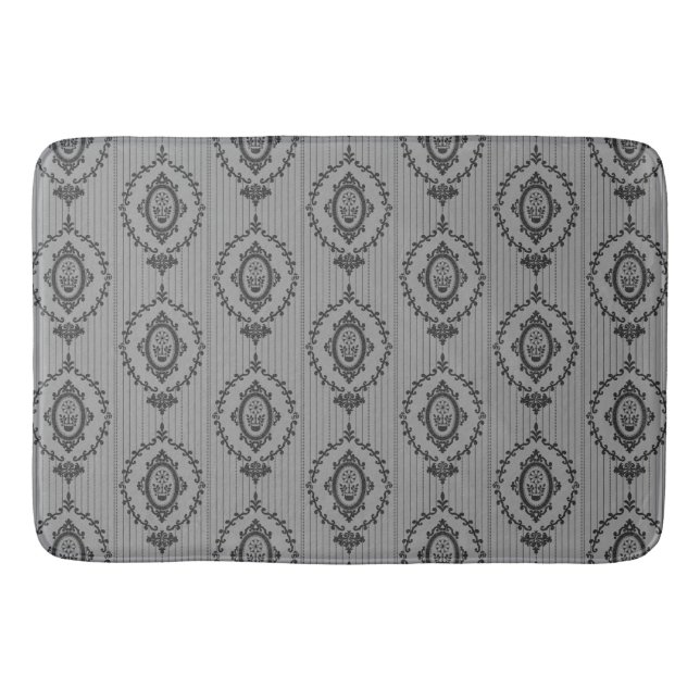 Tapis De Bain Papier peint baroque gris (Devant)