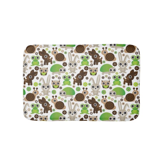 Tapis De Bain papier peint d'animal de lapin de tortue de cerfs (Devant)