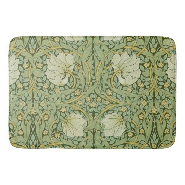 Tapis De Bain Papier peint floral bleu Pimpernel de William Morr (Devant)