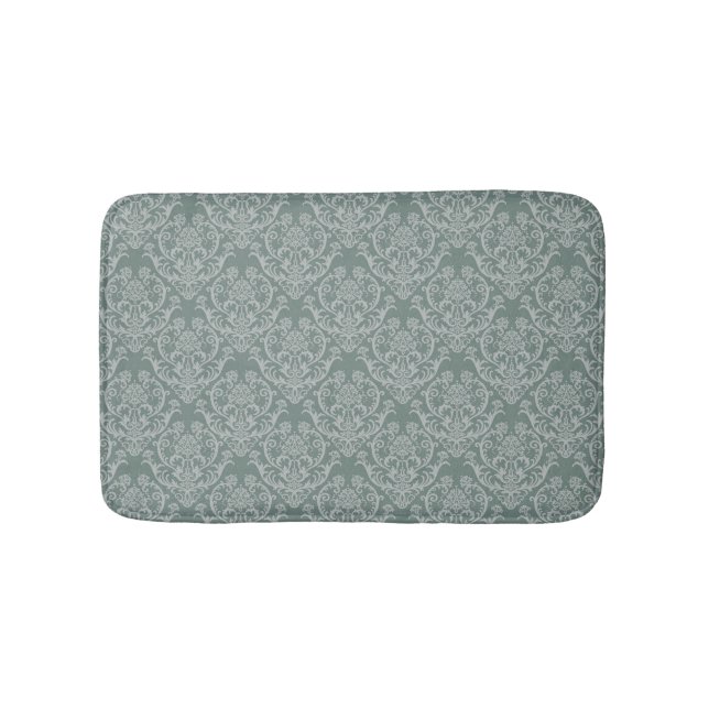 Tapis De Bain Papier peint floral vert (Devant)
