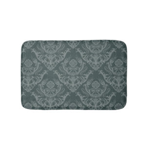 Tapis De Bain Papier peint floral vert de luxe de damassé