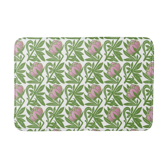Tapis De Bain Papier peint nénuphars rose Art Nouveau (Devant)