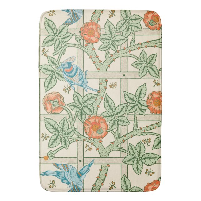 Tapis De Bain Papier peint victorien en treillis de William Morr (devant Vertical)