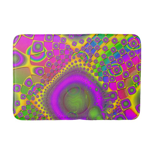 Tapis De Bain Papier Pop Neon Psychedelic (Devant)
