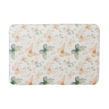 Papillon aquarelle pêche et menthe vintage