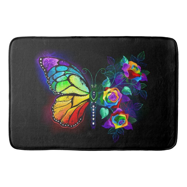 Tapis De Bain Papillon arc-en-ciel (Devant)