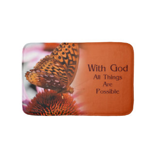Tapis De Bain Papillon Avec Dieu Citation Inspirationnelle
