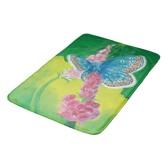 Tapis De Bain Papillon bleu de Chapmans (thersites en polyommatu (Angle)