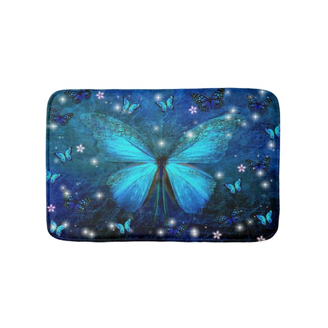 Tapis De Bain Papillon bleu élégant (Devant)
