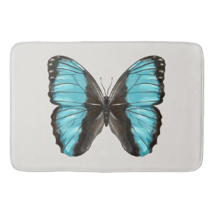 Tapis De Bain Papillon bleu Insect Art Amour de la nature