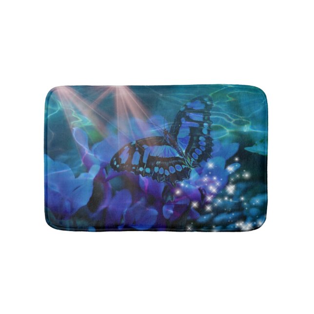 Tapis De Bain Papillon bleu magique (Devant)