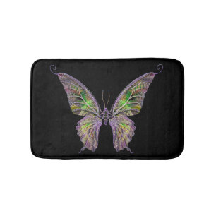Tapis de bain papillon coloré