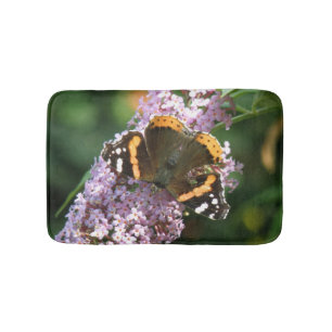 Tapis De Bain Papillon de l'amiral rouge et manteau de bain boud