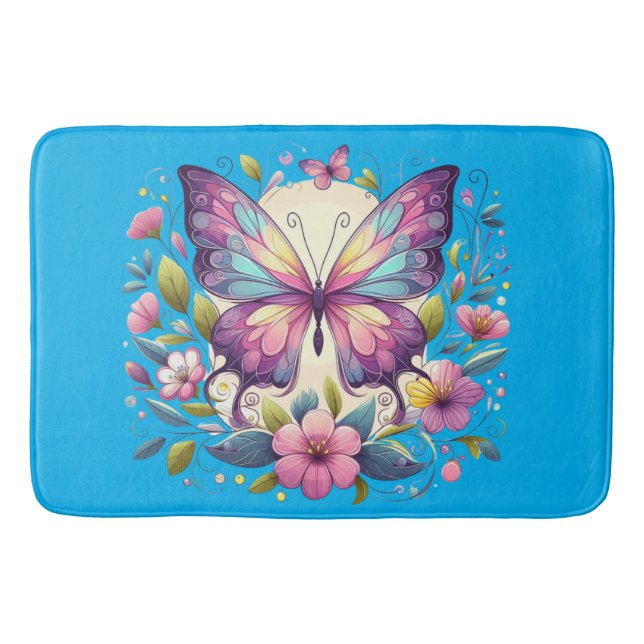 Tapis De Bain Papillon mignon et coloré (Devant)
