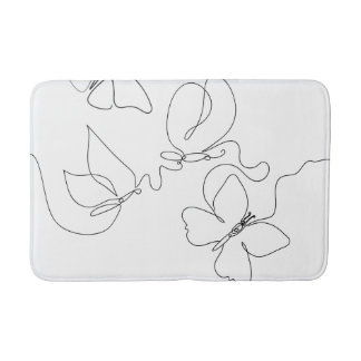 Tapis de bain papillon minimaliste