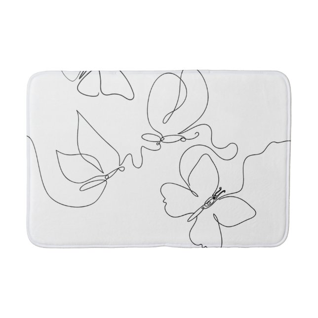Tapis de bain papillon minimaliste (Devant)