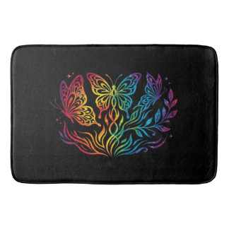 Tapis de bain papillon multicolore