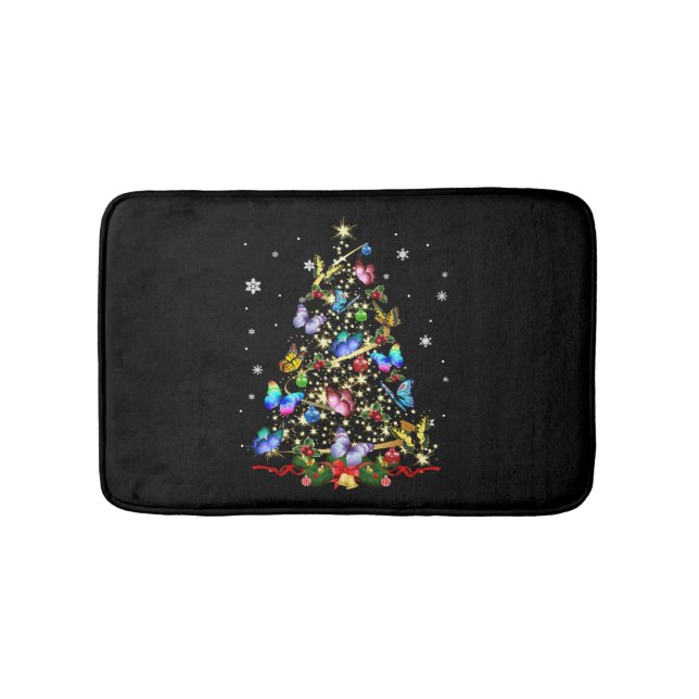 Tapis De Bain Papillon Noël Arbre Lumières Femmes Filles Noël B (Devant)