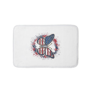 Tapis De Bain Papillon Patriotique Gravure Vintage Vector Design