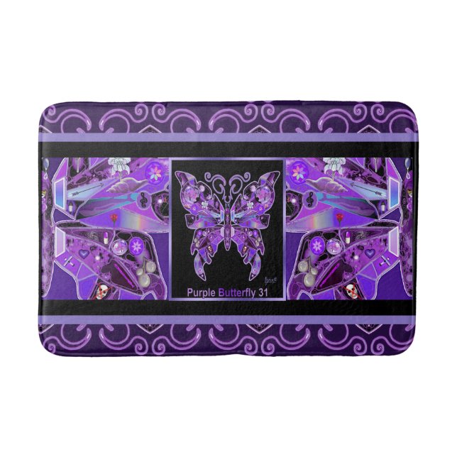 Tapis De Bain Papillon pourpre 31 Bain Mat (Devant)