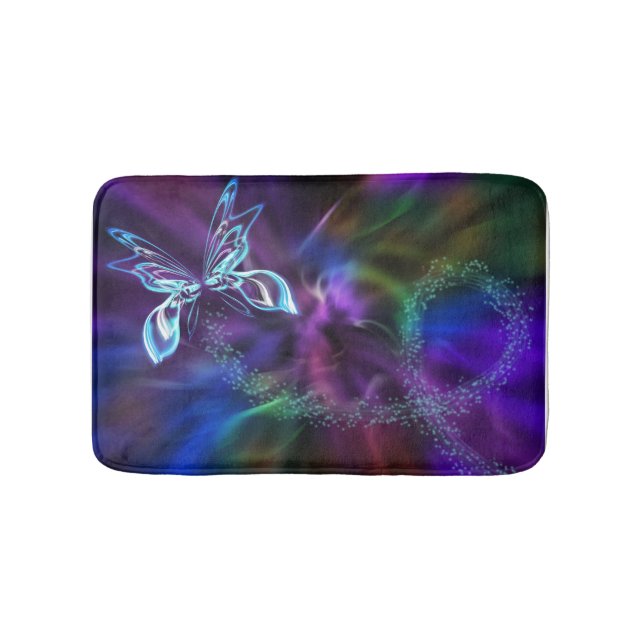 Tapis De Bain Papillon Purple Mat de bain Abstrait (Devant)