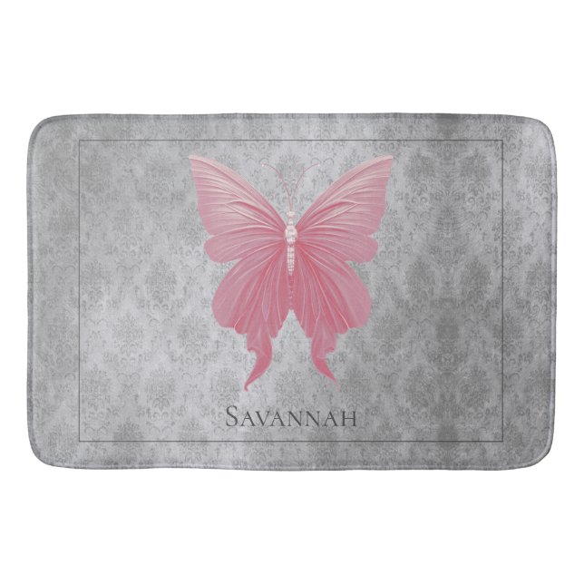 Tapis De Bain Papillon rose bijoux (Devant)