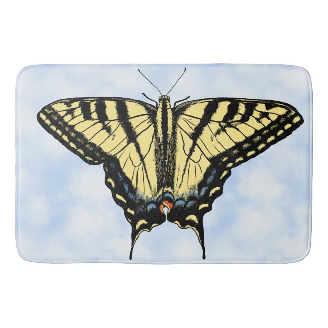 Tapis De Bain Papillon Swallowtail Jaune Sud-Ouest Ciel Bleu (Devant)