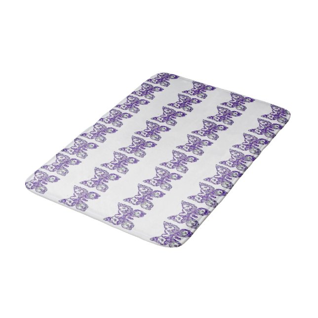 Tapis De Bain Papillons à fleurs (Angle)
