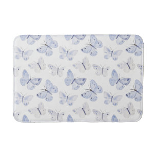 Tapis De Bain Papillons blancs mauves