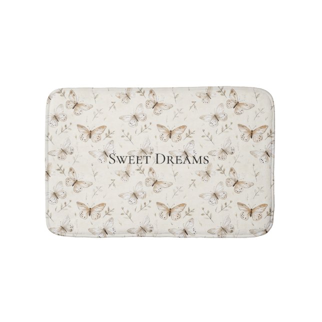 Tapis De Bain Papillons de sable beige crème (Devant)