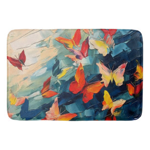 Tapis De Bain Papillons en mouvement – Vol abstrait expressif