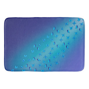 Tapis De Bain Papillons enchantés Double bleu