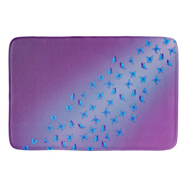 Tapis De Bain Papillons Enchantés Mat Bain Violet (Devant)