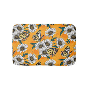 Tapis De Bain Papillons Jézabel et fleurs marguerites