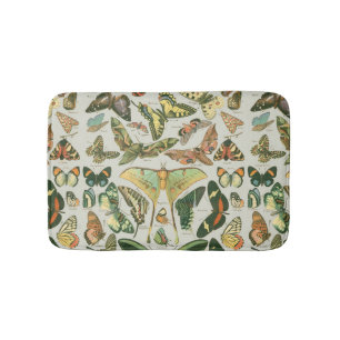 Tapis De Bain Papillons Vintages papillons d'antiquités Art