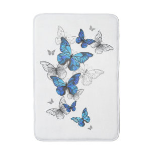 Tapis De Bain Papillons volants bleus Morpho