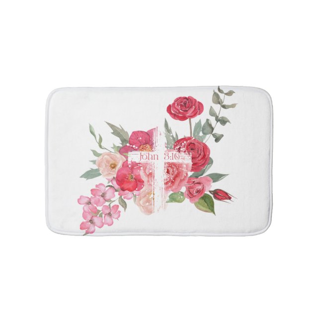 Tapis De Bain Pâques/Croix/Jean3:16/Jésus (Devant)