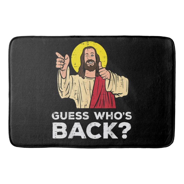 Tapis De Bain Pâques devine qui est de retour Jésus drôle religi (Devant)