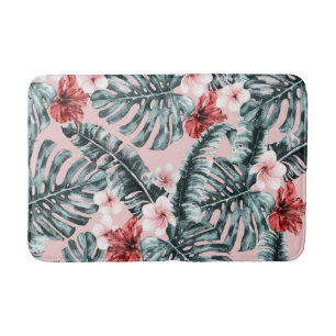 Tapis De Bain Paradis Rose Tropical Île Florale Botanique