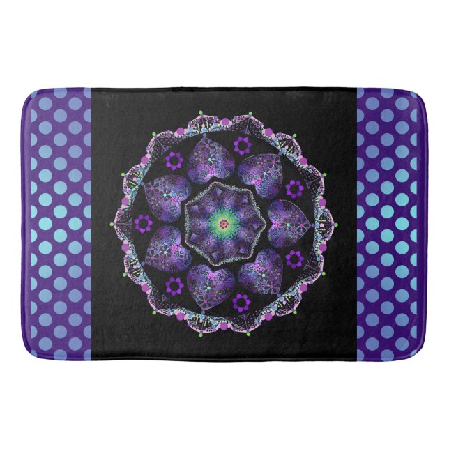 Tapis De Bain Parapluie violet & coeurs .7 (Devant)