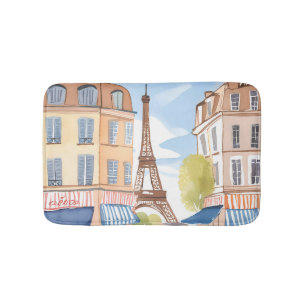 Tapis De Bain Paris France Tour Eiffel Aquarelle Voyage