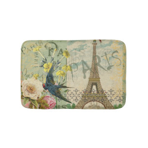 Tapis De Bain Paris France Voyage Vintage Art Antique Peinture