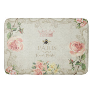 Tapis De Bain Paris Shabby Peach rose Roses