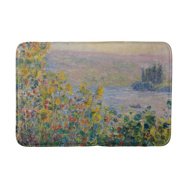 Tapis De Bain Parterres de fleurs à Vétheuil, paysage impression (Devant)