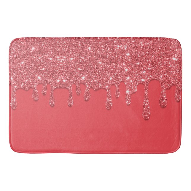 Tapis De Bain Parties scintillant à goutte rose (Devant)